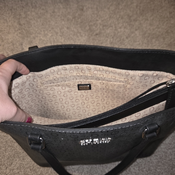 GUESS Black Monogram Tote - Picture 6 of 10